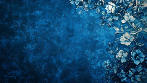 Ethereal Blooms on Deep Blue.