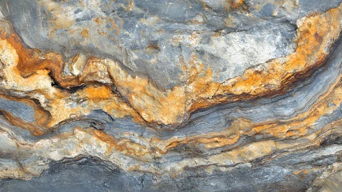 Abstract close-up of natural stone texture with orange and grey tones.