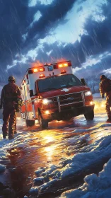 Heroic ambulance crew answers a stormy winter night call