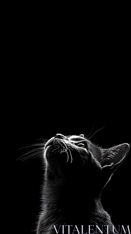 Kitten's Wonder: Gazing Up in Pure Curiosity.