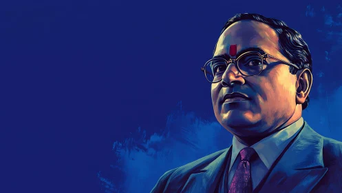 Formal portrait illustration of dignified bespectacled leader.