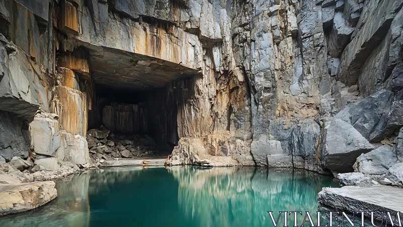 Hidden quarry cathedral opens its stone throat to turquoise
