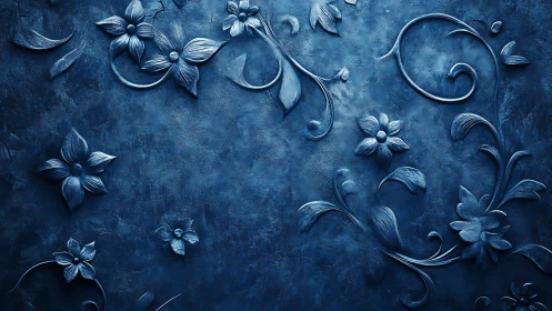 Sculptural Relief Ornamentation: Monochromatic Floral Embossment.