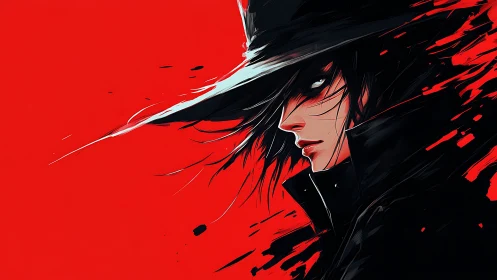 Crimson windbreaker. Shadow-eyed drifter cuts the silence.