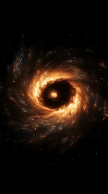 Infernal star vortex swirling at the throat of deep space.