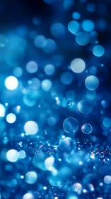 Blue bokeh bubbles drifting in a dreamy underwater night.