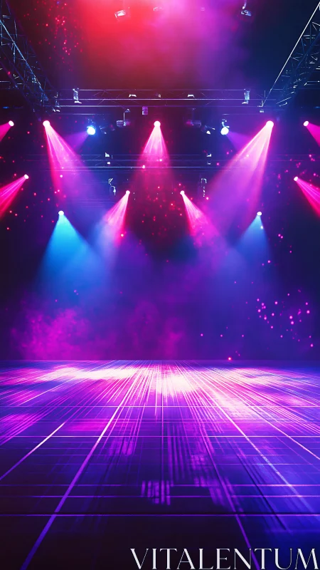 Glowing neon stage invites energy under vivid concert lights