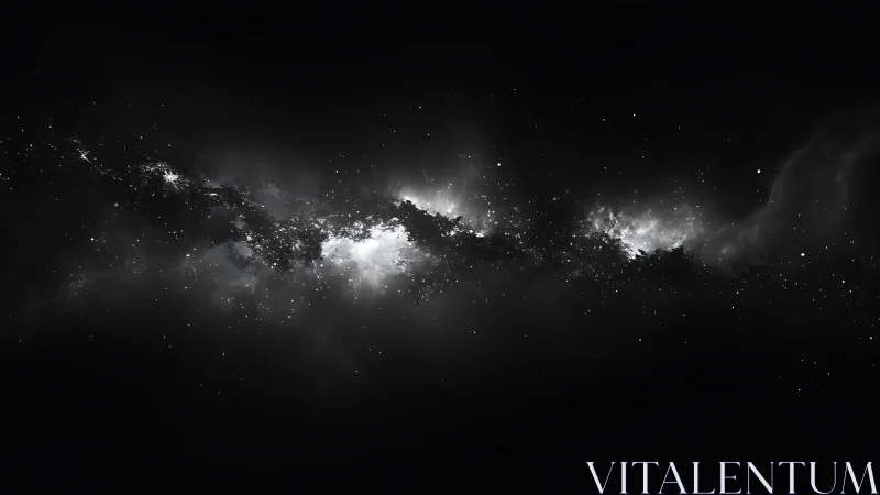 Monochrome galactic nebula band in high-contrast digital space.
