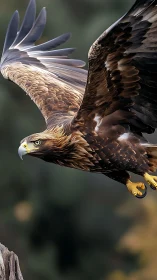 Golden eagle captured mid-dive with hyperreal feather detail