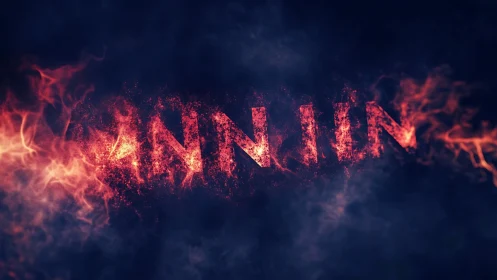 Combustion rendered text with particle effects