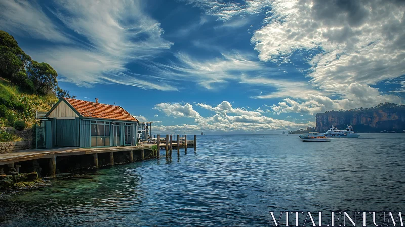 Solitary Boathouse Dreams: Where Turquoise Waters Whisper Stories