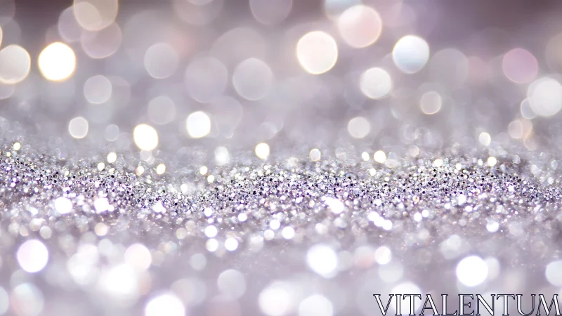 Silver glitter background with soft bokeh lights in dreamy style.