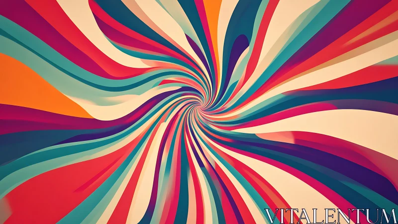 Vibrant abstract vortex of swirling multicolor ribbons.