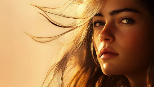 Side-lit close portrait shows detailed digital face rendering