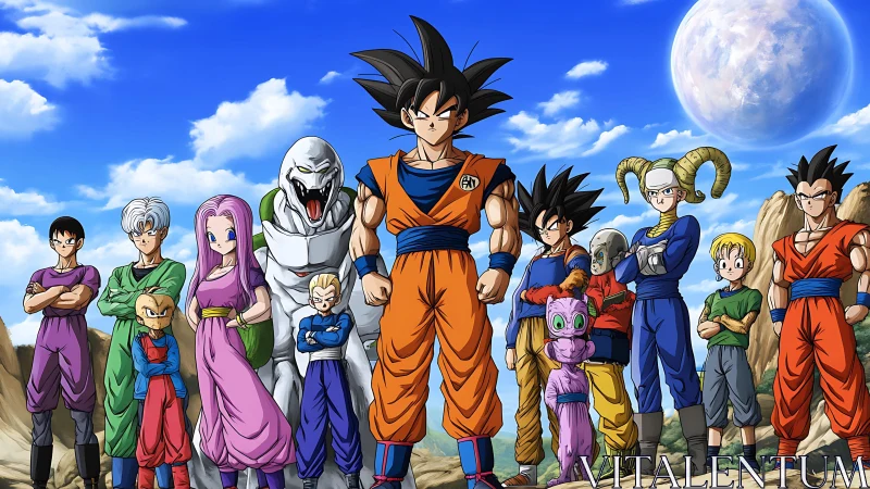Dragon Ball heroes unite under bright alien sky