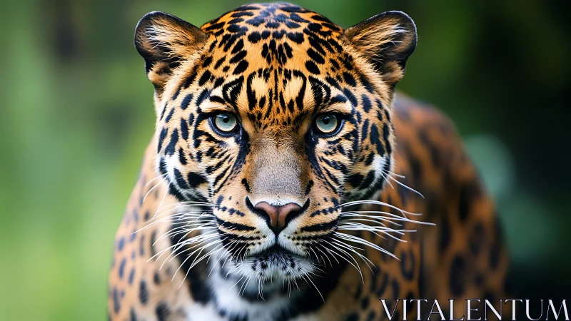 Tiger Portrait: Frontal Close-Up with Striking Blue Eyes