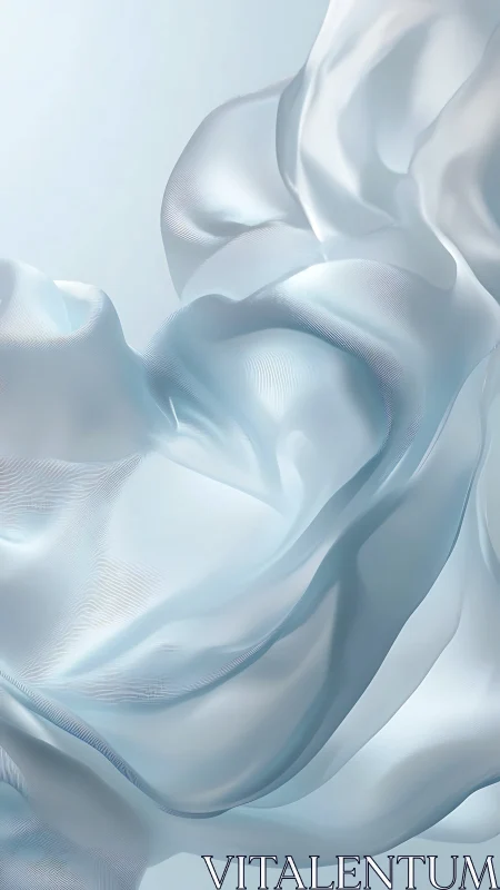 Soft icy fabric waves unfold in a tranquil abstract space
