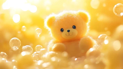 Sunny Bubble-Kissed Teddy in a Golden Daydream Glow.