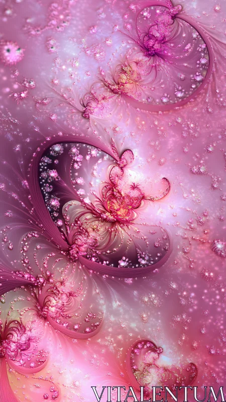 Blooming fractal petals swirl in radiant pink cosmos glow