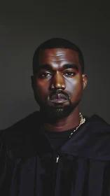 Quiet strength in a solemn, studio lit portrait moment.