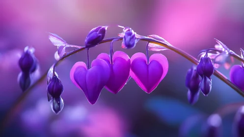 Bleeding Hearts Dancing in Purple Twilight.