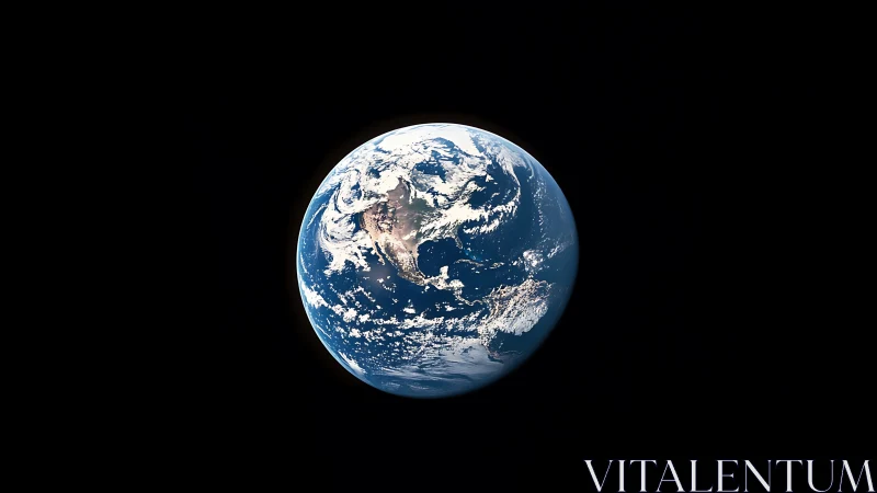 Planet Earth framed in deep space with high-contrast lighting