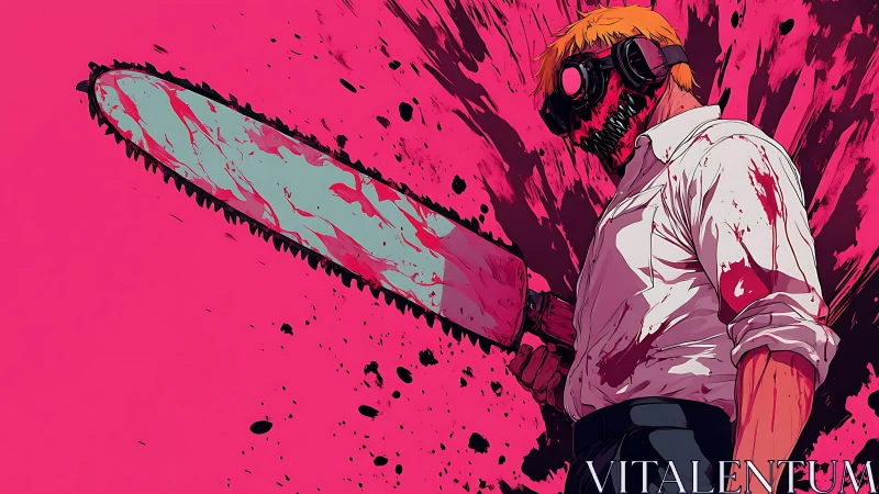 Dynamic anime slasher profile with high-impact magenta field.