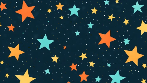 Playful cartoon constellations drift across a midnight playground