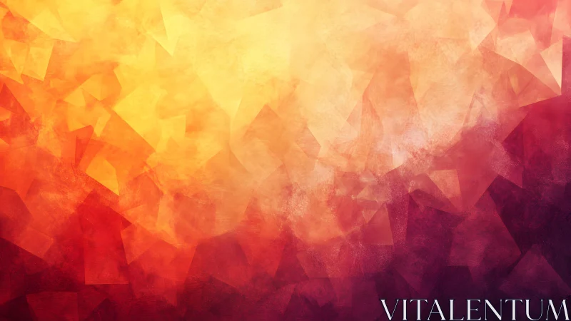 Warm Abstract Polygonal Background in Red and Orange Tones.