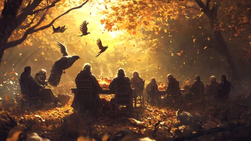 Autumn council gathers under blazing golden canopy