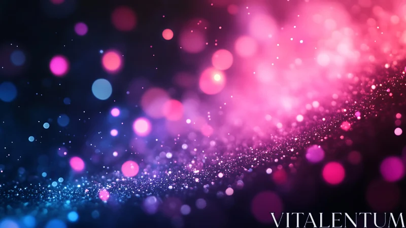 Vibrant Abstract Bokeh Lights in Pink and Blue Gradient Style.