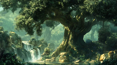 Ancient Forest Sanctuary: Timeless Wonder Beneath Majestic Trees