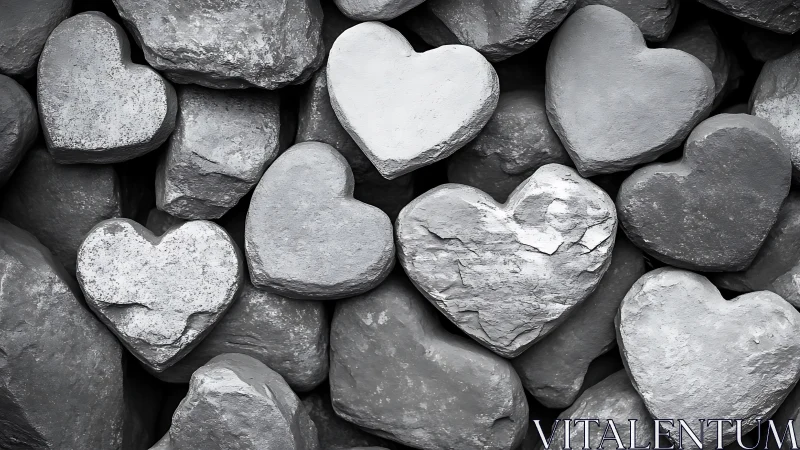 Monochromatic Heart-Shaped Stone Aggregate Formation.