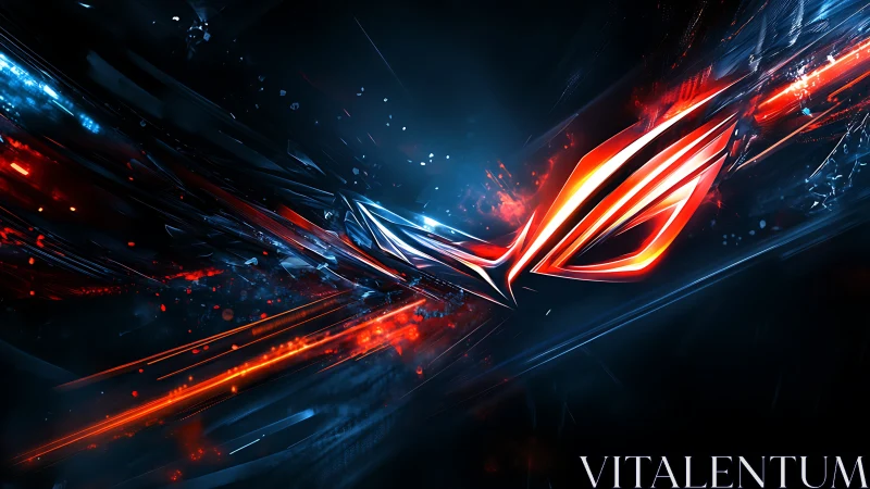 Abstract red and blue digital light streak composition.