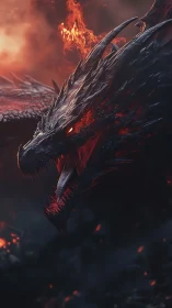 Infernal dragon head rendered in cinematic digital realism