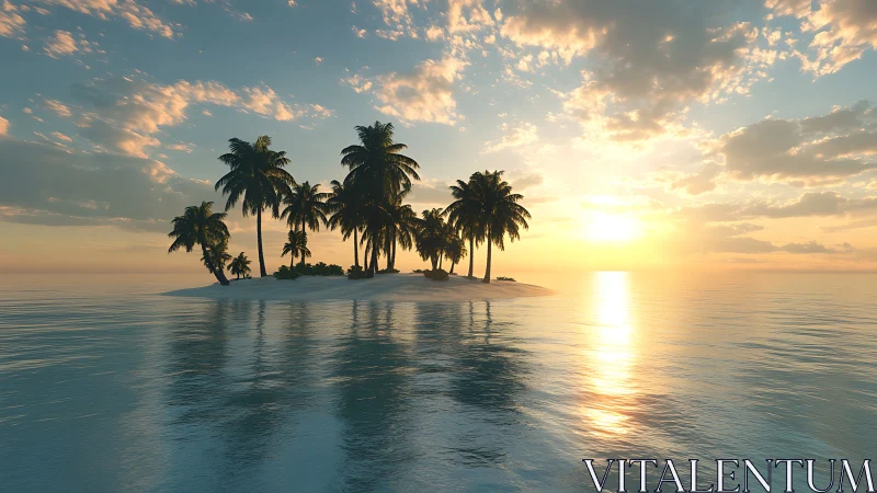 Tropical Island at Golden Hour.
