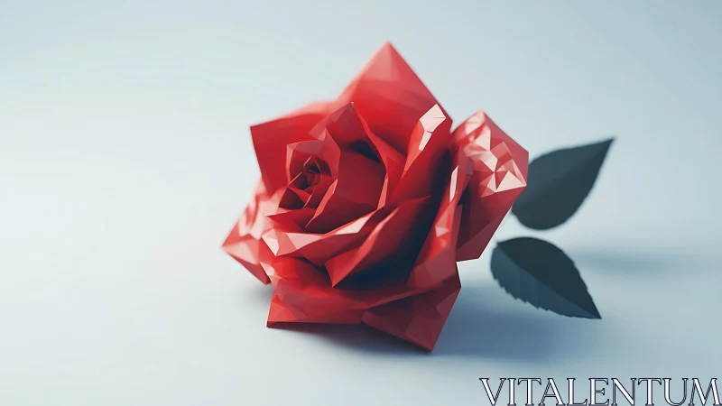 Crimson Paper Bloom Unfolds Geometric Wonder