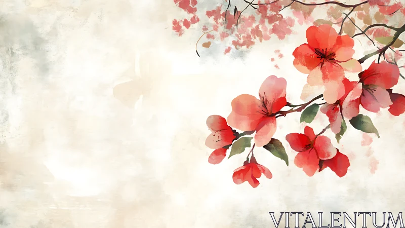 Delicate Blooms Dancing on Weathered Branches.