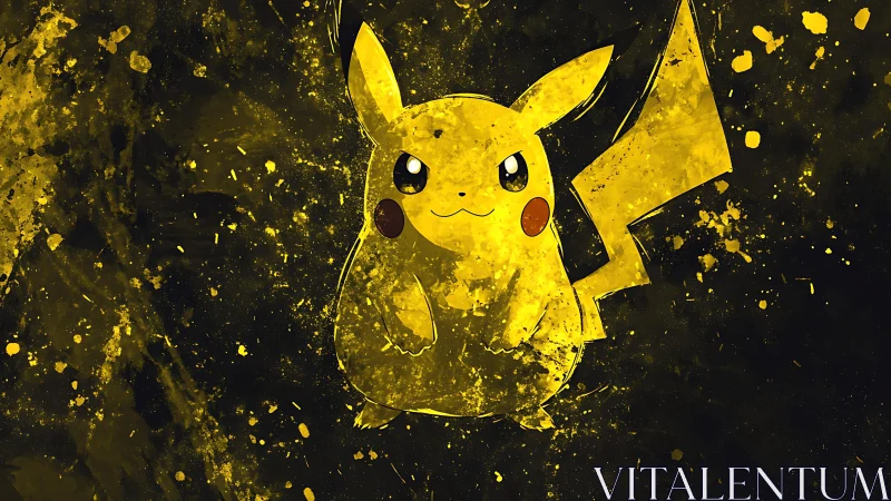 Electric yellow creature splashed in playful cosmic paint.