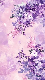 Layered Floral Abstraction: Purple Botanical Composition.