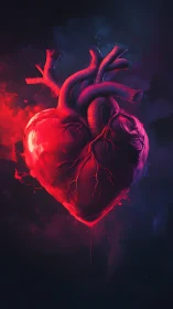 Incandescent Heart Pulses With Electric Crimson Energy