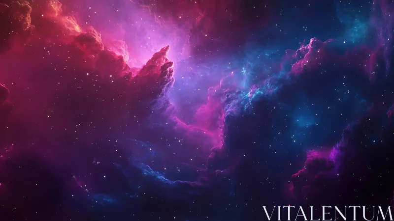 Nebula daydreams in glowing pink and blue clouds.