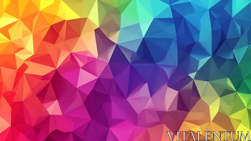 Prismatic low poly gradient forms vivid geometric color field