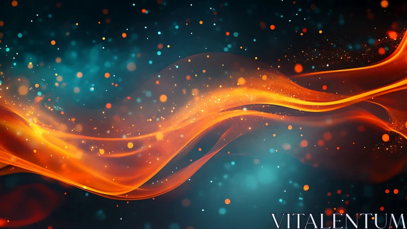 Luminous Waves: Where Fire Meets Turquoise Dreams.