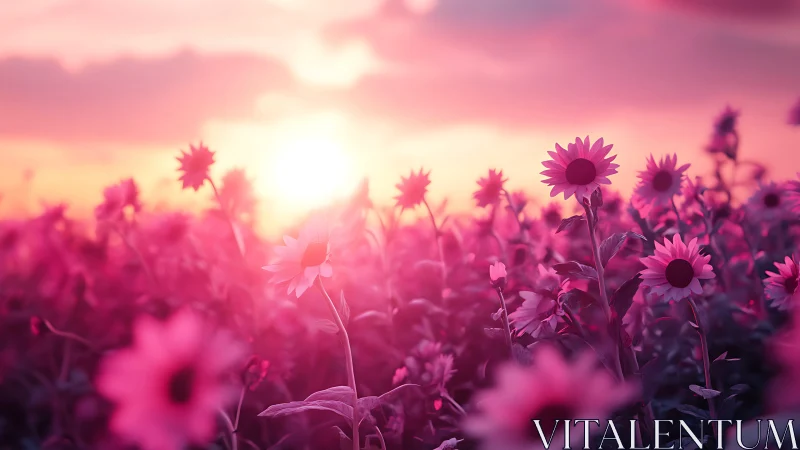 Pink Gerbera Glow: Sunset Through Flower Petals.
