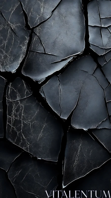 Dark cracked stone texture with sharp broken surfaces.