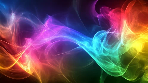 Colorful swirling light trails in a dreamy abstract haze.