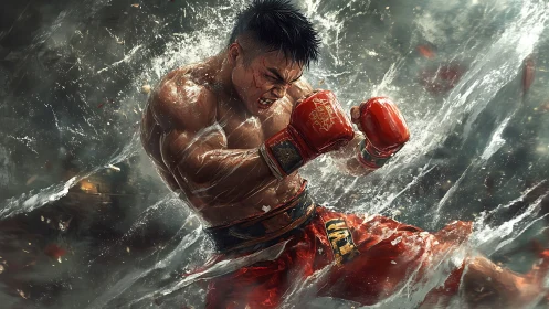 Dynamic Combat Portrait: Musculature in Motion with Volumetric Lighting.