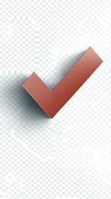 Bold 3D check mark icon casts a subtle modern shadow