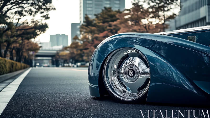 Low-slung Rolls Royce concept with hyper-polished aero wheelset.